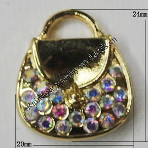 Zinc Alloy Pendant, Bag 24x20mm Hole:4mm, Sold by Group