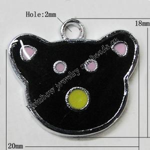 Zinc Alloy Enamel Pendant, 18x20mm Hole:2mm, Sold by Group