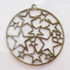 Iron Jewelry finding Pendant Lead-free, Round 30mm Hole:1mm, Sold by Bag