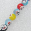 Millefiori Glass Beads Mix color, 6mm  Sold per 16-Inch Strand