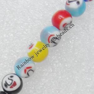  Millefiori Glass Beads Mix color, 10mm Hole:1mm Sold per 16-Inch Strand