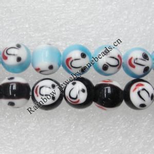  Millefiori Glass Beads, Round 6mm Sold per 16-Inch Strand