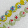  Millefiori Glass Beads, Fluted Round 4mm Sold per 16-Inch Strand