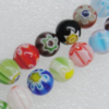  Millefiori Glass Beads Mix color, Fluted Round 6mm Sold per 16-Inch Strand
