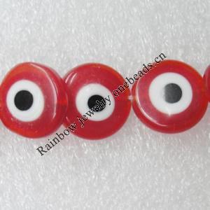  Millefiori Glass Beads, Flat Round 8mm Sold per 16-Inch Strand