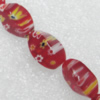  Millefiori Glass Beads, 16x8mm Sold per 16-Inch Strand