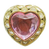 Jewelry findings, CCB plastic Pendant with Imitated Zircon, Heart 25x22mm, Sold by Bag