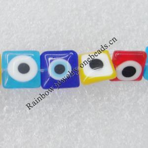 Millefiori Glass Beads Mix color,  Square 8mm Sold per 16-Inch Strand