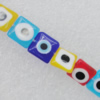 Millefiori Glass Beads Mix color,  Square 8mm Sold per 16-Inch Strand