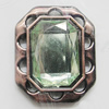 Jewelry findings, CCB plastic Pendant with Imitated Zircon, Polygon 27x23mm, Sold by Bag