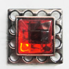 Jewelry findings, CCB plastic Pendant with Imitated Zircon, Square 24mm, Sold by Bag