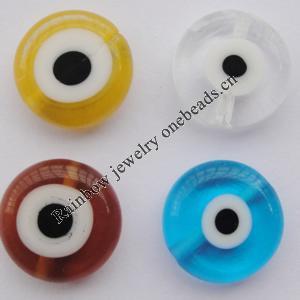  Millefiori Glass Beads Mix color, Flat Round 10mm Sold per 16-Inch Strand