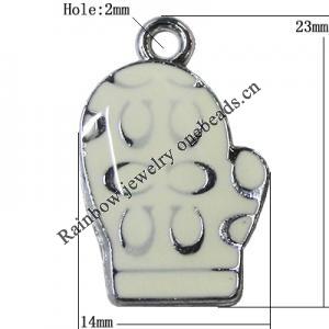 Zinc Alloy Enamel Pendant, Christmas Charm/Pendant 23x14mm Hole:2mm, Sold by Group