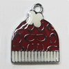 Zinc Alloy Enamel Pendant, Christmas Charm/Pendant 22x18mm Hole:2mm, Sold by Group