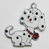 Zinc Alloy Enamel Pendant, Dog 29x25mm Hole:2mm, Sold by Group