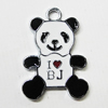 Zinc Alloy Enamel Pendant, Panda 29x21mm Hole:2mm, Sold by Group