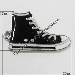 Zinc Alloy Enamel Pendant, Shoes 30x17mm Hole:1mm, Sold by Group