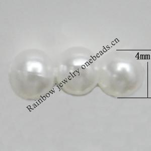 Imitation Pearl Acrylic beads,jewelry finding beads, Round 4mm, Sold by Bag