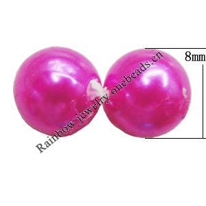Imitation Pearl Acrylic beads,jewelry finding beads, Round 8mm, Sold by Bag