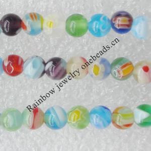  Millefiori Glass Beads Mix color, Round 6mm Sold per 16-Inch Strand