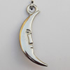 Pendant, Lead-free Zinc Alloy Jewelry Findings, Moon 29x13mm Hole:2.5mm, Sold by Bag