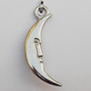 Pendant, Lead-free Zinc Alloy Jewelry Findings, Moon 29x13mm Hole:2.5mm, Sold by Bag