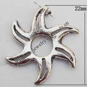 Pendant, Lead-free Zinc Alloy Jewelry Findings, 22x22mm Hole:1mm, Sold by Bag