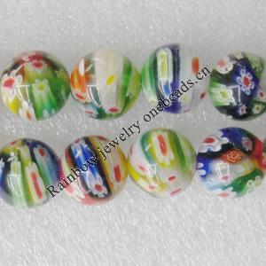  Millefiori Glass Beads, Round 4mm Sold per 16-Inch Strand