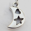Pendant, Lead-free Zinc Alloy Jewelry Findings, Moon 17x10mm Hole:2mm, Sold by Bag
