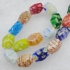  Millefiori Glass Beads Mix color, Polyhedron 14x9mm Sold per 16-Inch Strand