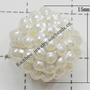 Imitation Pearl Acrylic beads,jewelry finding beads, 15mm Hole:2mm, Sold by Bag