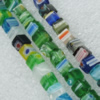  Millefiori Glass Beads Mix color, Cube 6mm Sold per 16-Inch Strand