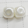 Imitation Pearl Acrylic beads,jewelry finding beads, Cube 7mm Hole:2mm, Sold by Bag