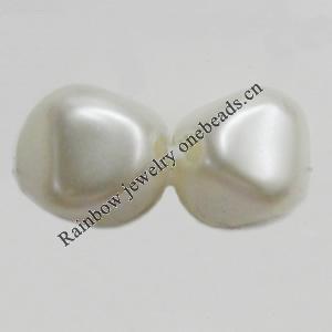 Imitation Pearl Acrylic beads,jewelry finding beads, Faceted Oval 10x8mm Hole:1.5mm, Sold by Bag