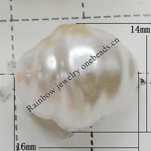 Imitation Pearl Acrylic beads,jewelry finding beads, 16x14mm Hole:1.5mm, Sold by Bag