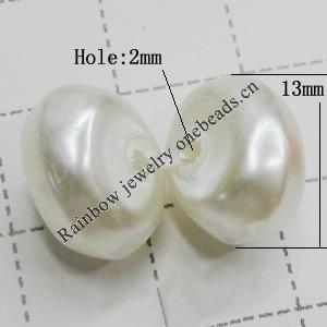 Imitation Pearl Acrylic beads,jewelry finding beads, Rondelle 13x11mm Hole:2mm, Sold by Bag