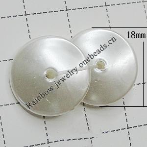 Imitation Pearl Acrylic beads,jewelry finding beads, Coin 18mm Hole:2mm, Sold by Bag