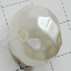 Imitation Pearl Acrylic beads,jewelry finding beads, Faceted Rondelle 18mm Hole:2.5mm, Sold by Bag