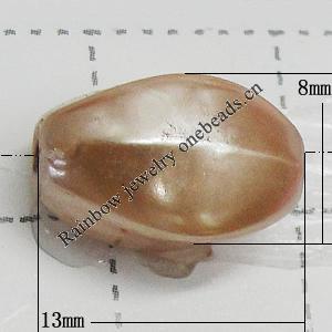 Imitation Pearl Acrylic beads,jewelry finding beads, 13x8mm Hole:2mm, Sold by Bag