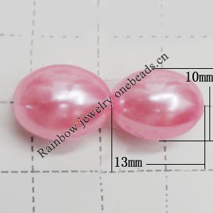 Imitation Pearl Acrylic beads,jewelry finding beads, Oval 13x10mm Hole:2mm, Sold by Bag