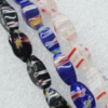  Millefiori Glass Beads Mix color, Twist Oval 20x10mm Sold per 16-Inch Strand
