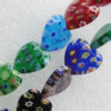  Millefiori Glass Beads Mix color, Flat Heart 6mm Sold per 16-Inch Strand