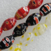  Millefiori Glass Beads, Oval 14x10mm Sold per 16-Inch Strand