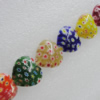  Millefiori Glass Beads Mix color, Heart 21x22x10mm Sold per 16-Inch Strand
