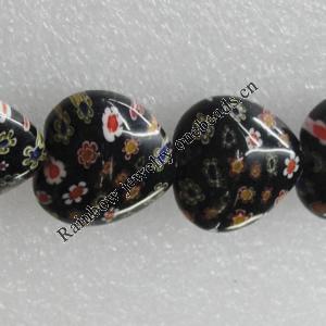  Millefiori Glass Beads, Heart 21x22x10mm Sold per 16-Inch Strand