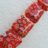  Millefiori Glass Beads, Rectangle 14x10mm Sold per 16-Inch Strand