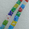  Millefiori Glass Beads Mix color, Rectangle 14x10mm Sold per 16-Inch Strand