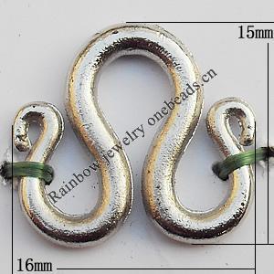 Connectors, Lead-free Zinc Alloy Jewelry Findings, 16x15mm, Sold by Bag