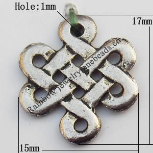 Connectors, Lead-free Zinc Alloy Jewelry Findings, 15x17mm Hole:1mm, Sold by Bag