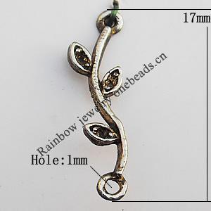 Connectors, Lead-free Zinc Alloy Jewelry Findings, 17x8mm Hole:1mm, Sold by Bag